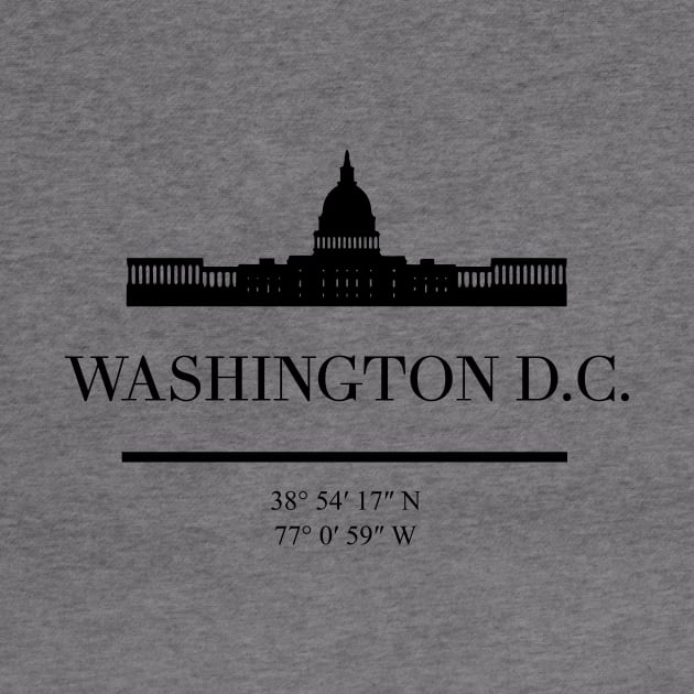 WASHINGTON DC BLACK SILHOUETTE SKYLINE ART by deificusArt